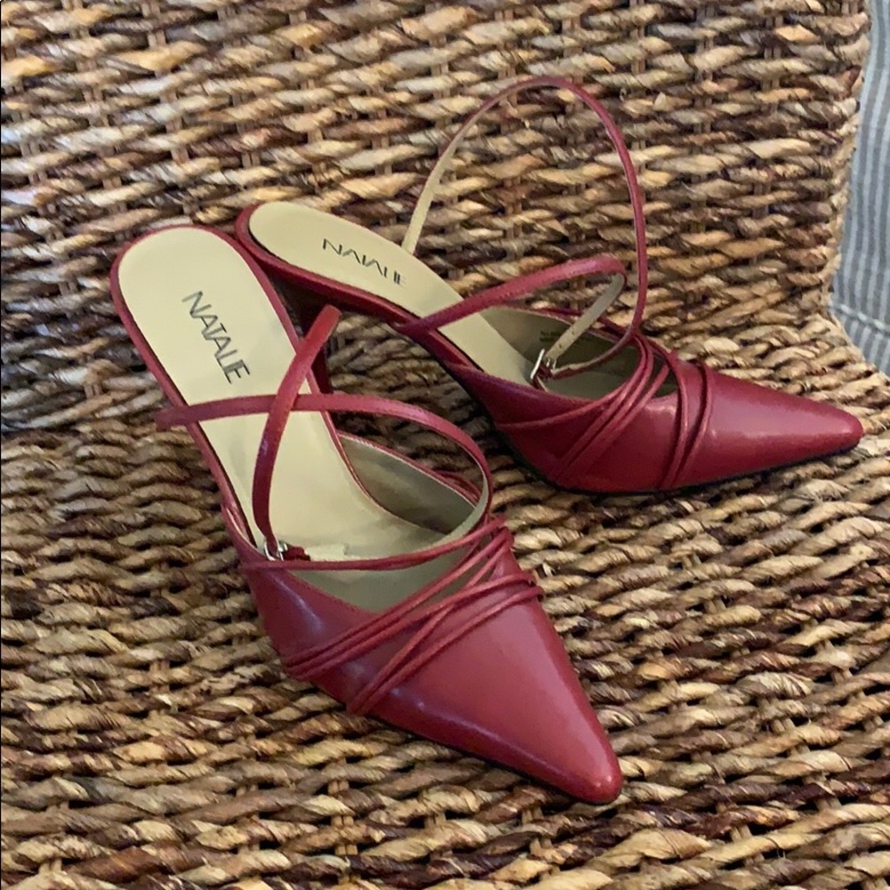 Sling back strappy heels